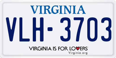 VA license plate VLH3703