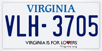 VA license plate VLH3705