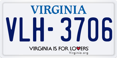 VA license plate VLH3706