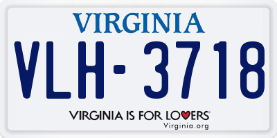VA license plate VLH3718