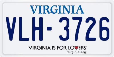 VA license plate VLH3726