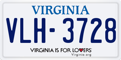 VA license plate VLH3728