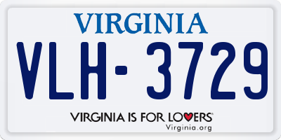 VA license plate VLH3729