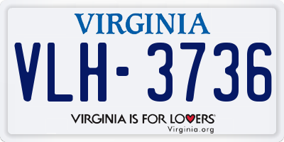 VA license plate VLH3736