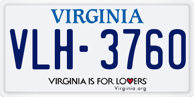 VA license plate VLH3760