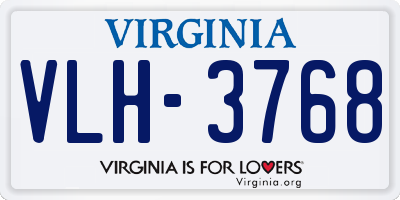 VA license plate VLH3768