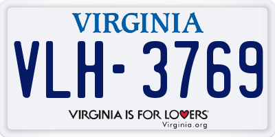 VA license plate VLH3769