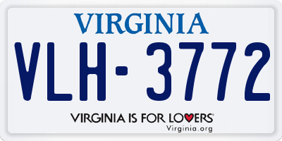 VA license plate VLH3772