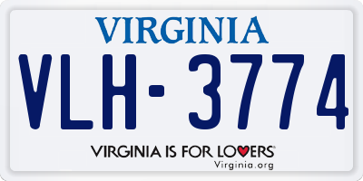 VA license plate VLH3774