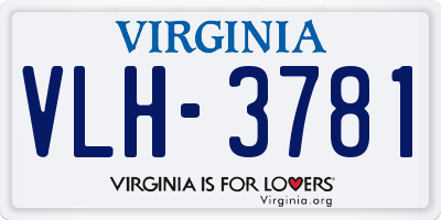 VA license plate VLH3781