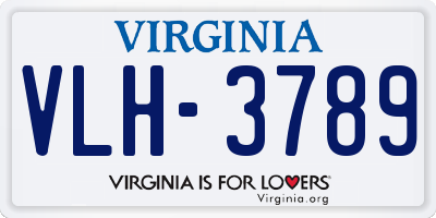 VA license plate VLH3789