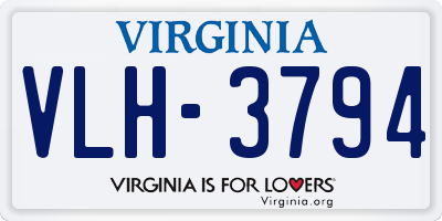 VA license plate VLH3794