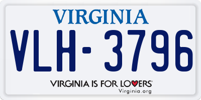 VA license plate VLH3796