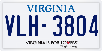 VA license plate VLH3804