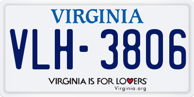 VA license plate VLH3806