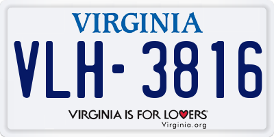 VA license plate VLH3816