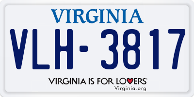 VA license plate VLH3817