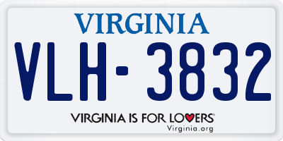 VA license plate VLH3832