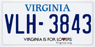 VA license plate VLH3843