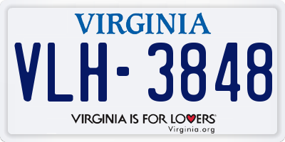 VA license plate VLH3848