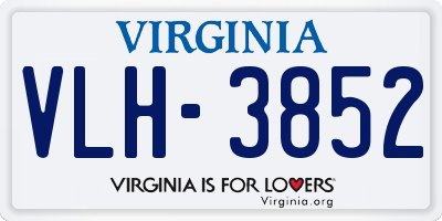 VA license plate VLH3852