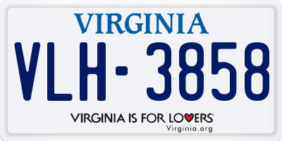 VA license plate VLH3858