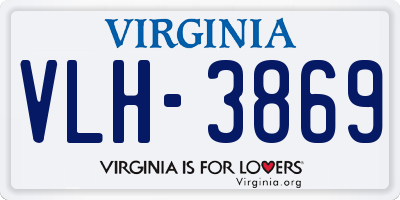 VA license plate VLH3869
