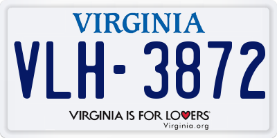 VA license plate VLH3872