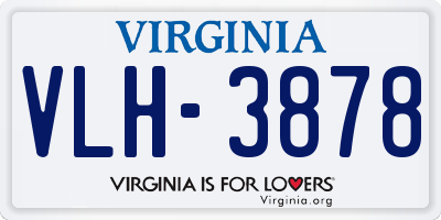 VA license plate VLH3878