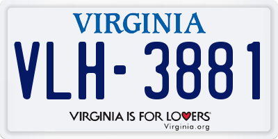 VA license plate VLH3881