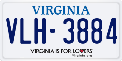 VA license plate VLH3884