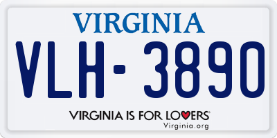 VA license plate VLH3890