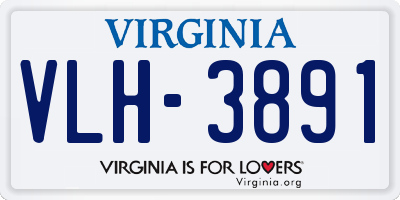 VA license plate VLH3891