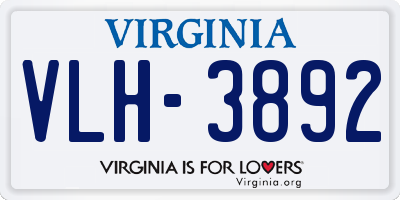 VA license plate VLH3892