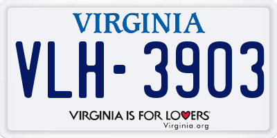 VA license plate VLH3903