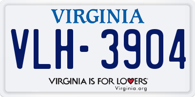 VA license plate VLH3904