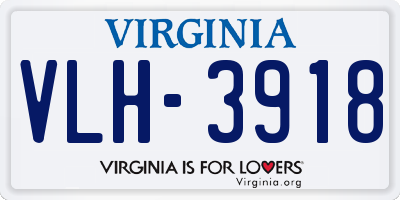 VA license plate VLH3918