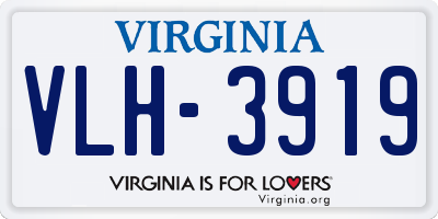 VA license plate VLH3919
