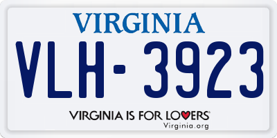 VA license plate VLH3923