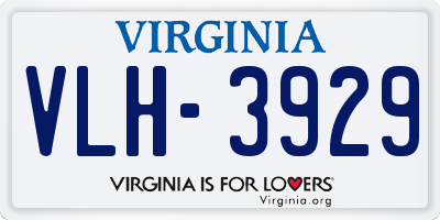 VA license plate VLH3929