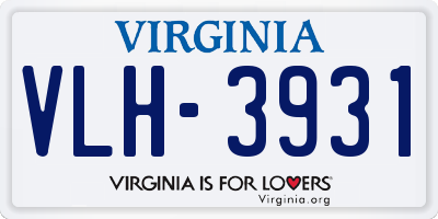 VA license plate VLH3931