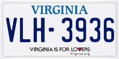 VA license plate VLH3936