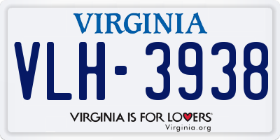 VA license plate VLH3938