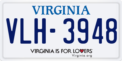 VA license plate VLH3948