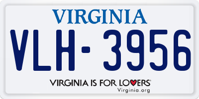 VA license plate VLH3956