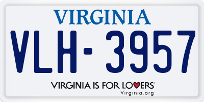 VA license plate VLH3957