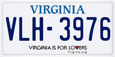 VA license plate VLH3976