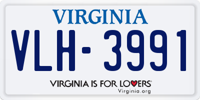 VA license plate VLH3991