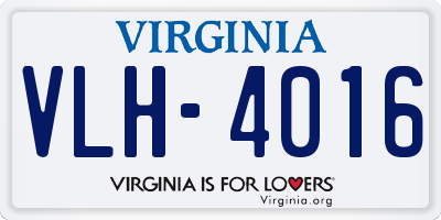 VA license plate VLH4016