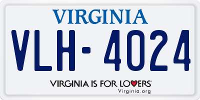 VA license plate VLH4024